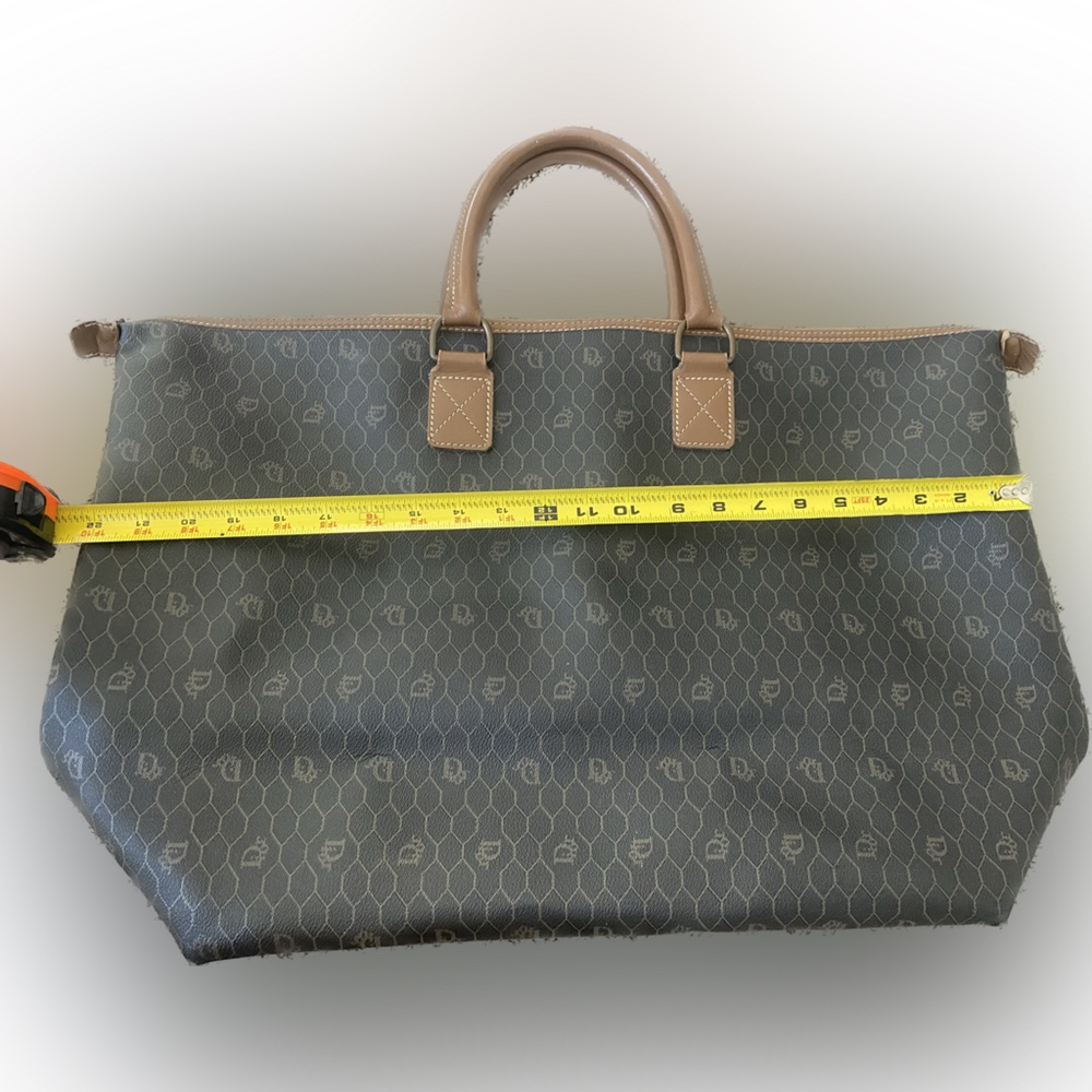 Christian Dior Vintage Honeycomb Weekender Brown Leather Travel Bag - Picture 17 of 17